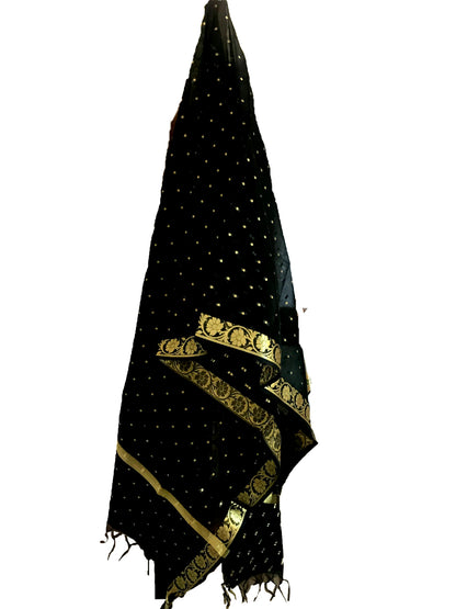 Runjhun Ethnic Black Banarsi Dupatta