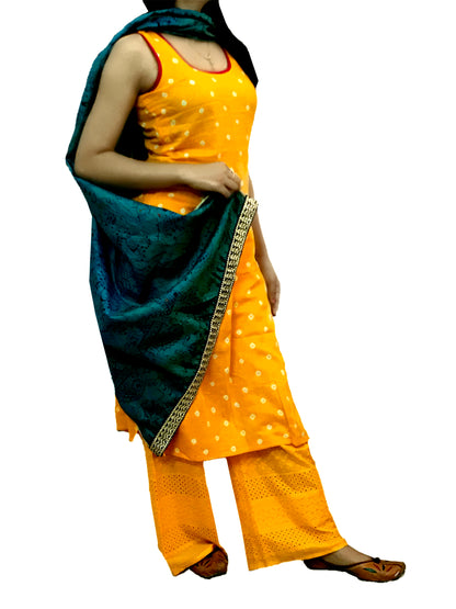 Runjhun Crushed Silk Printed Gotta Patti Dupatta