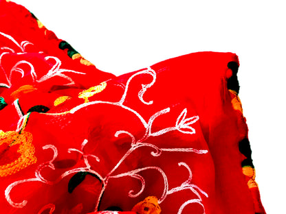 Runjhun Chiffon Embroidered Dupatta (Red)