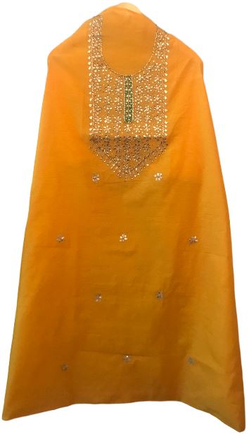 Gota Patti Yellow Chanderi Kurta length
