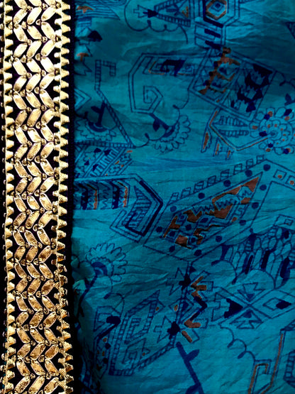 Runjhun Crushed Silk Printed Gotta Patti Dupatta