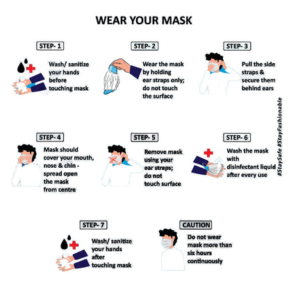 Unisex Set of 3 Printed Reusable Protective Outdoor Face Masks