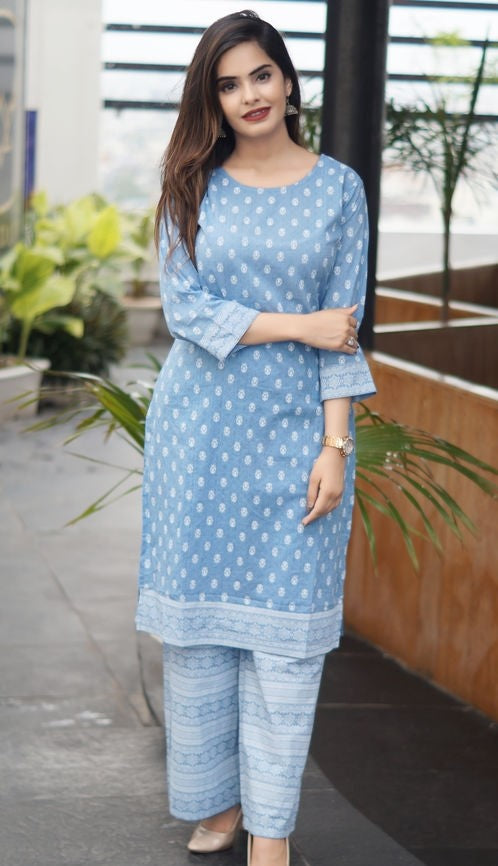 Trendy Cotton Kurta with Palazzos