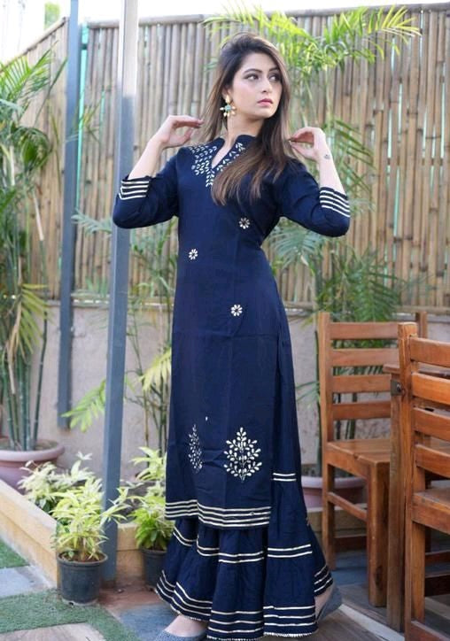 DESIGNER KURTA SET WITH SHARARA