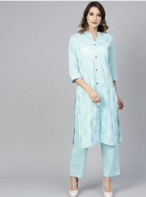 BABY BLUE SMART KURTA SET