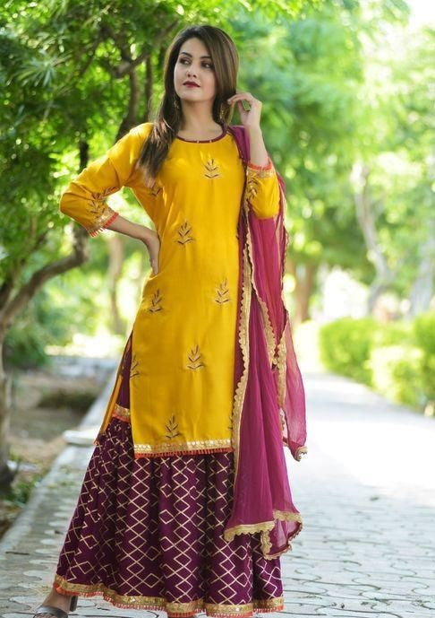 Women's Elegant Kurta Set with Sharara