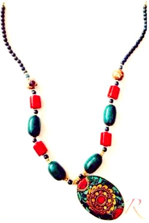 Runjhun Bold and Beautiful Green  Neckpiece