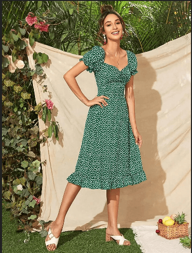 Urban Wardrobe Printed Polyster A Line Dress