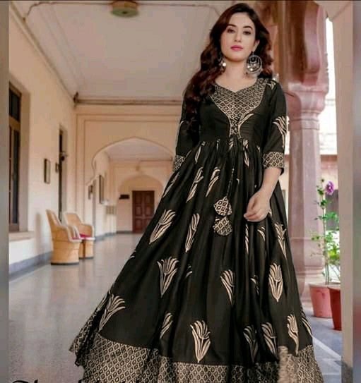 Alluring Women Black Anarkali Kurta