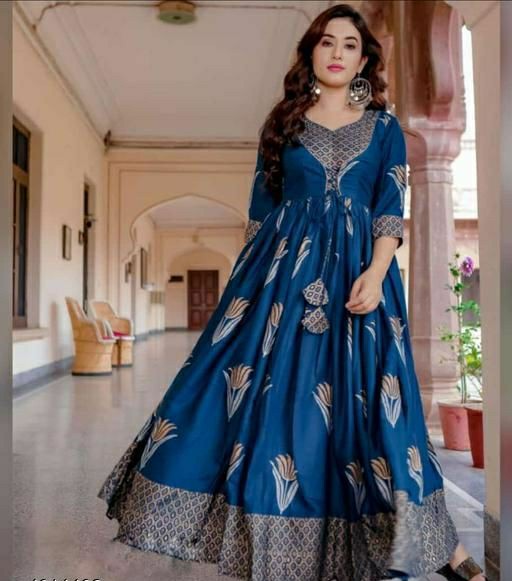 Alluring Women Blue Anarkali Kurta