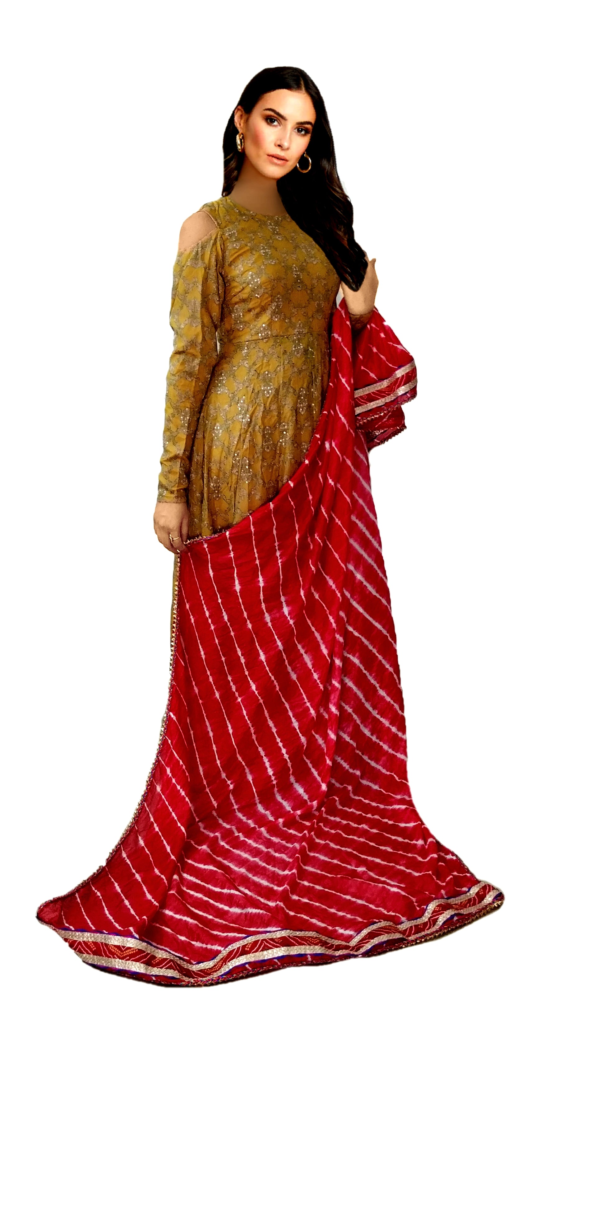 Urban Wardrobe's Red Leheriya Dupatta