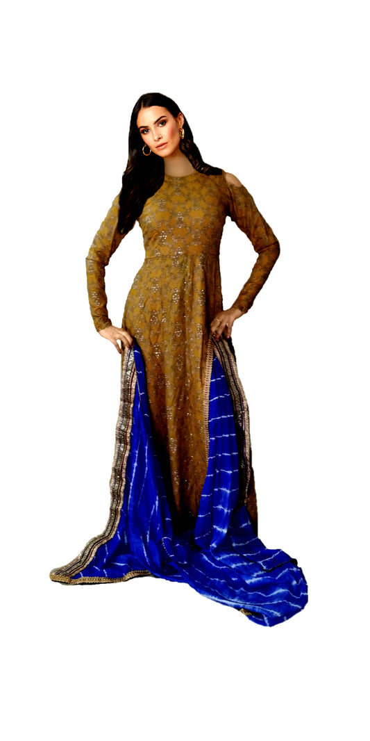 Urban Wardrobe's Blue Leheriya Dupatta
