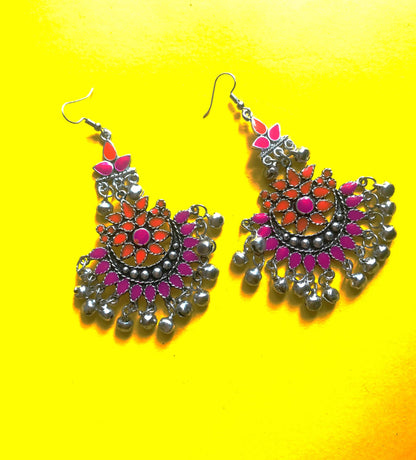 Runjhun Afghani Pink and Rust Earings