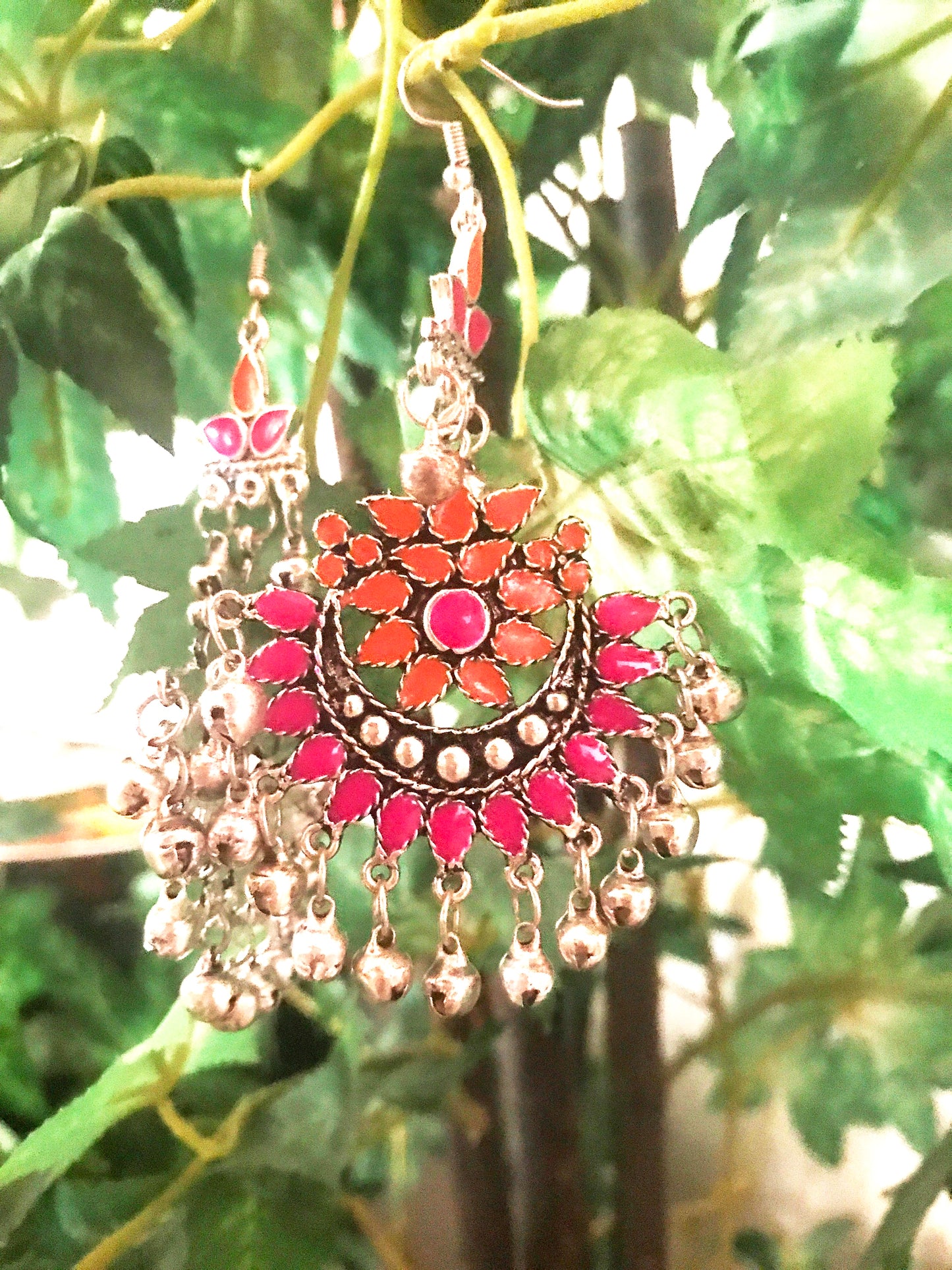 Runjhun Afghani Pink and Rust Earings