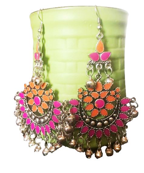 Runjhun Afghani Pink and Rust Earings