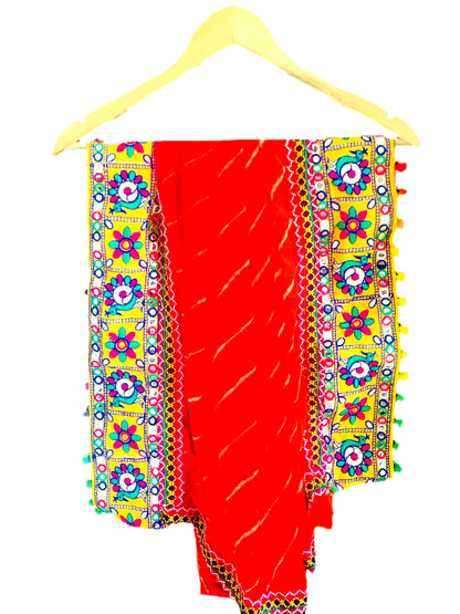 Runjhun Chiffon Leheriya Dupatta (orange)
