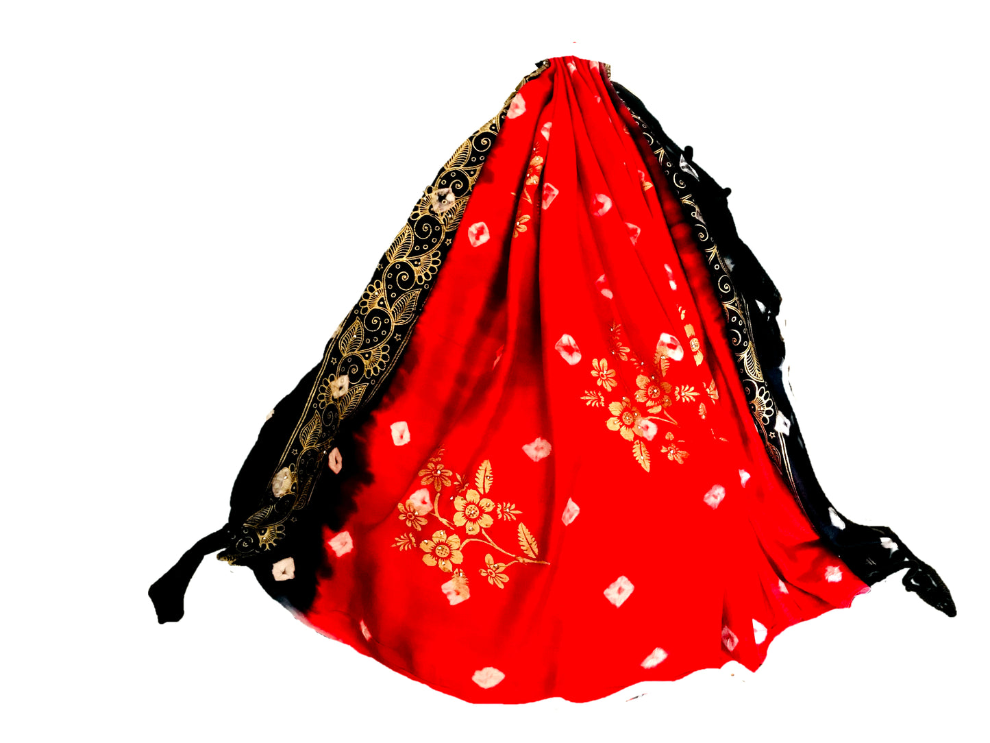 Runjhun Red Bandhani Women's Soft Viscose Stole