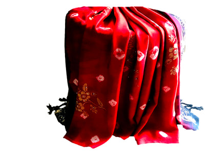 Runjhun Red Bandhani Women's Soft Viscose Stole