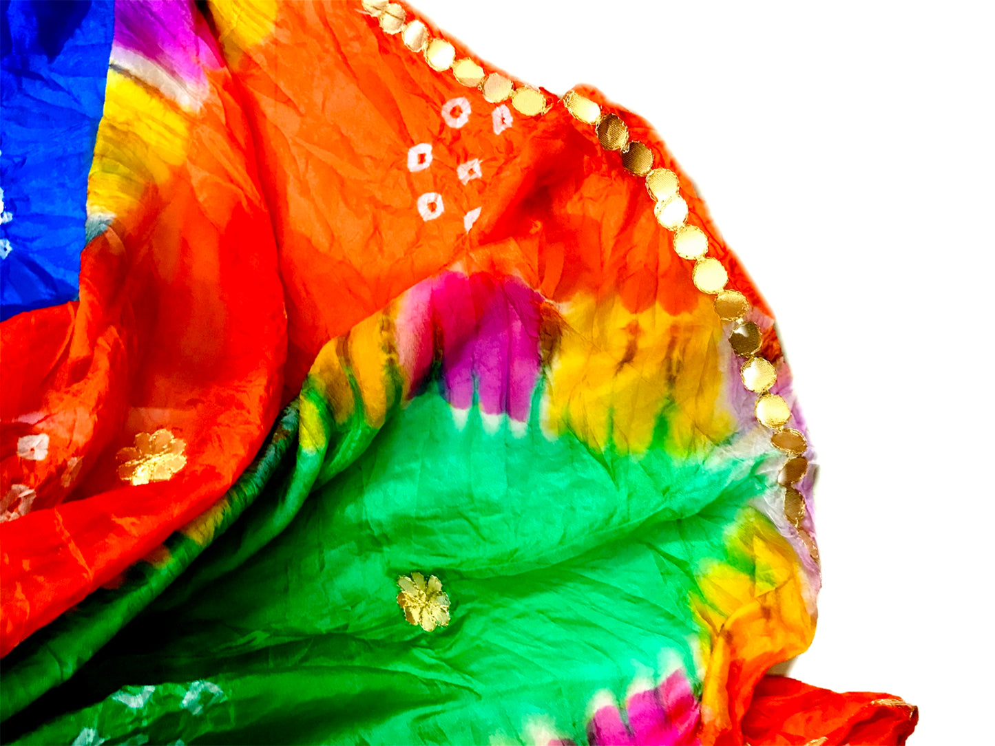 Runjhun Multicolour Silk Bandhani Gotta Patti Dupatta