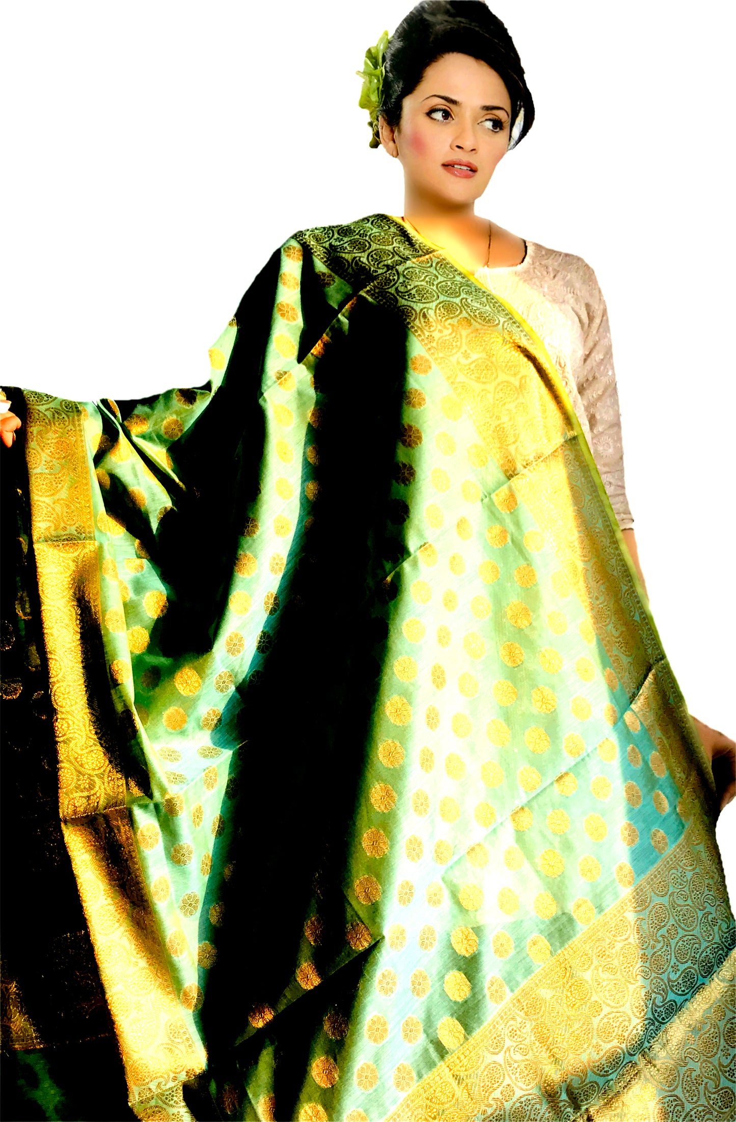 Urban Wardrobe's  Heavily Embroidered Banarsi Dupatta
