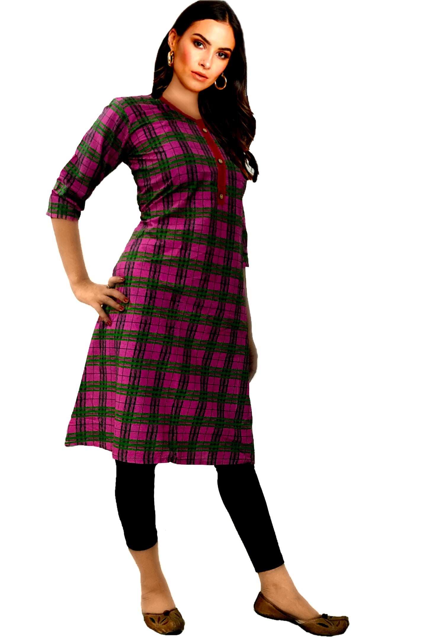 Runjhun Striped Pink A Line Kurta