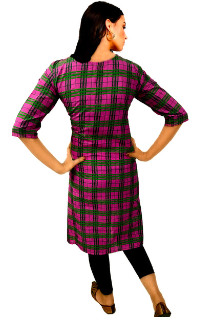 Runjhun Striped Pink A Line Kurta