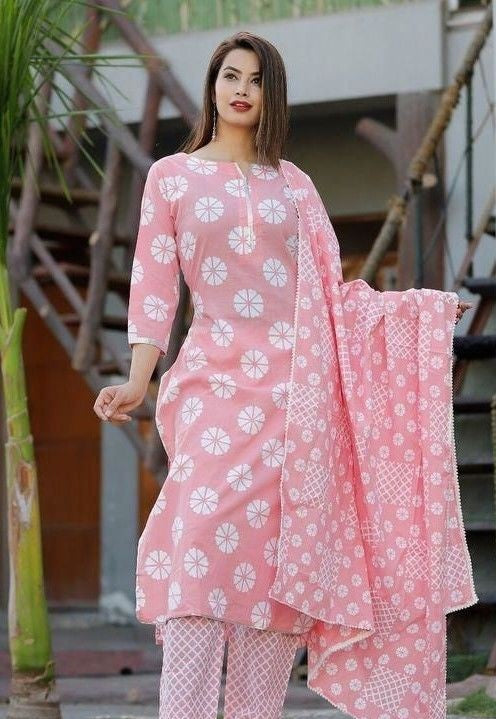 Women's Printed Kurta Set with Palazzos