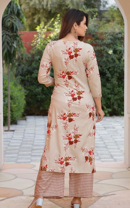 Buy Black Flared Kurta In Floral Print And Side Dipped Hemline Online -  Shop for W