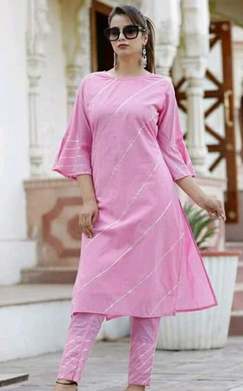 Pastel Pink Woman Kurta Set with Pants
