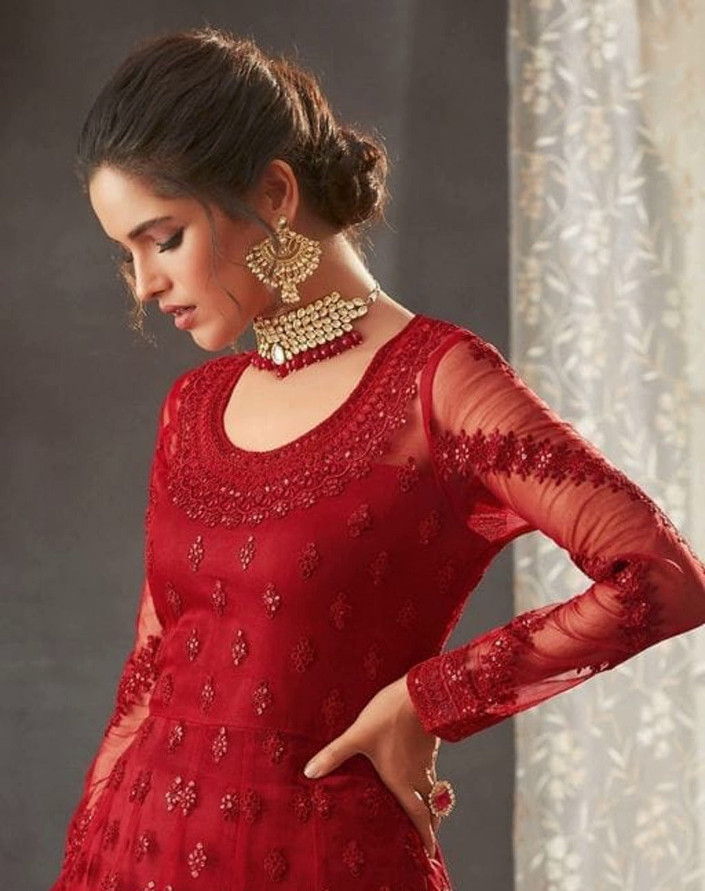 Stunning Red Designer Gown
