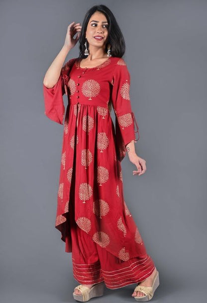 WOMEN'S STYLISH KURTA SET WITH PALAZZOS