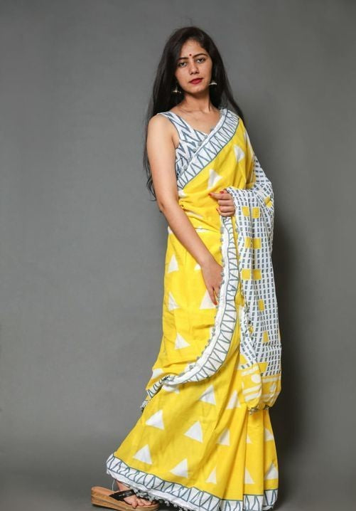 Designer Cotton Printed Saree