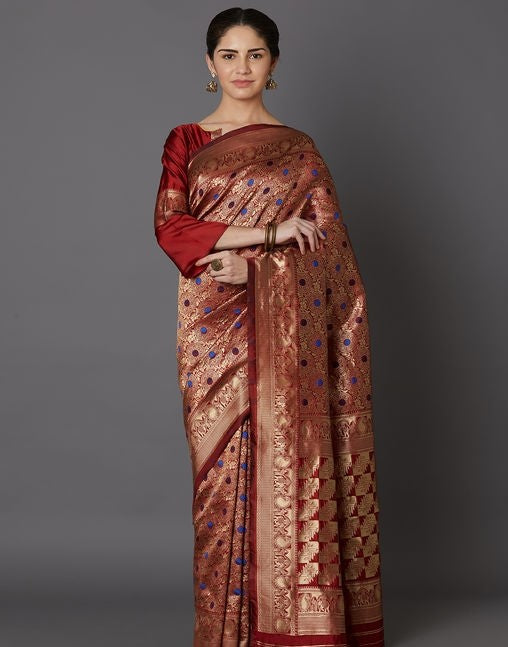 The Royal Maroon Kanjivaram Silk Saree