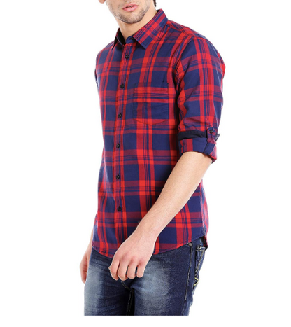 Men's Cotton Checkered Casual Shirt