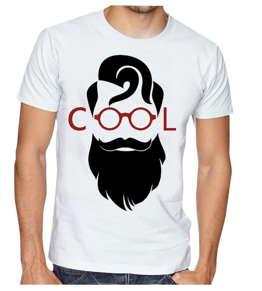Men's Cool Beard Personalised Printed Polyester Sports Round Neck T-Shirt