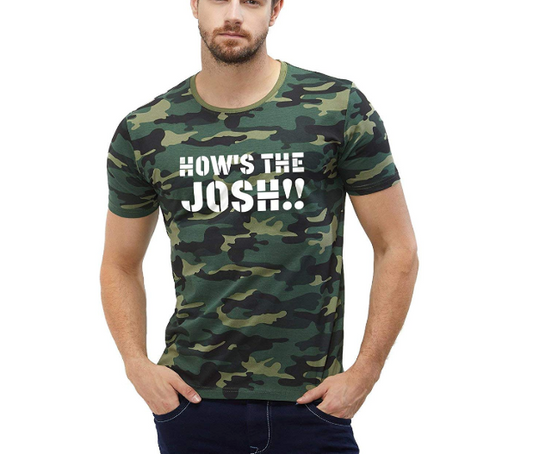 Wear Your Opinion (WYO) Men's Green Camouflage Half Sleeve Cotton Printd T Shirt
