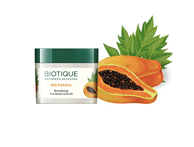 Biotique Bio Papaya Revitalizing Tan Removal Scrub for All Skin Types, 75g