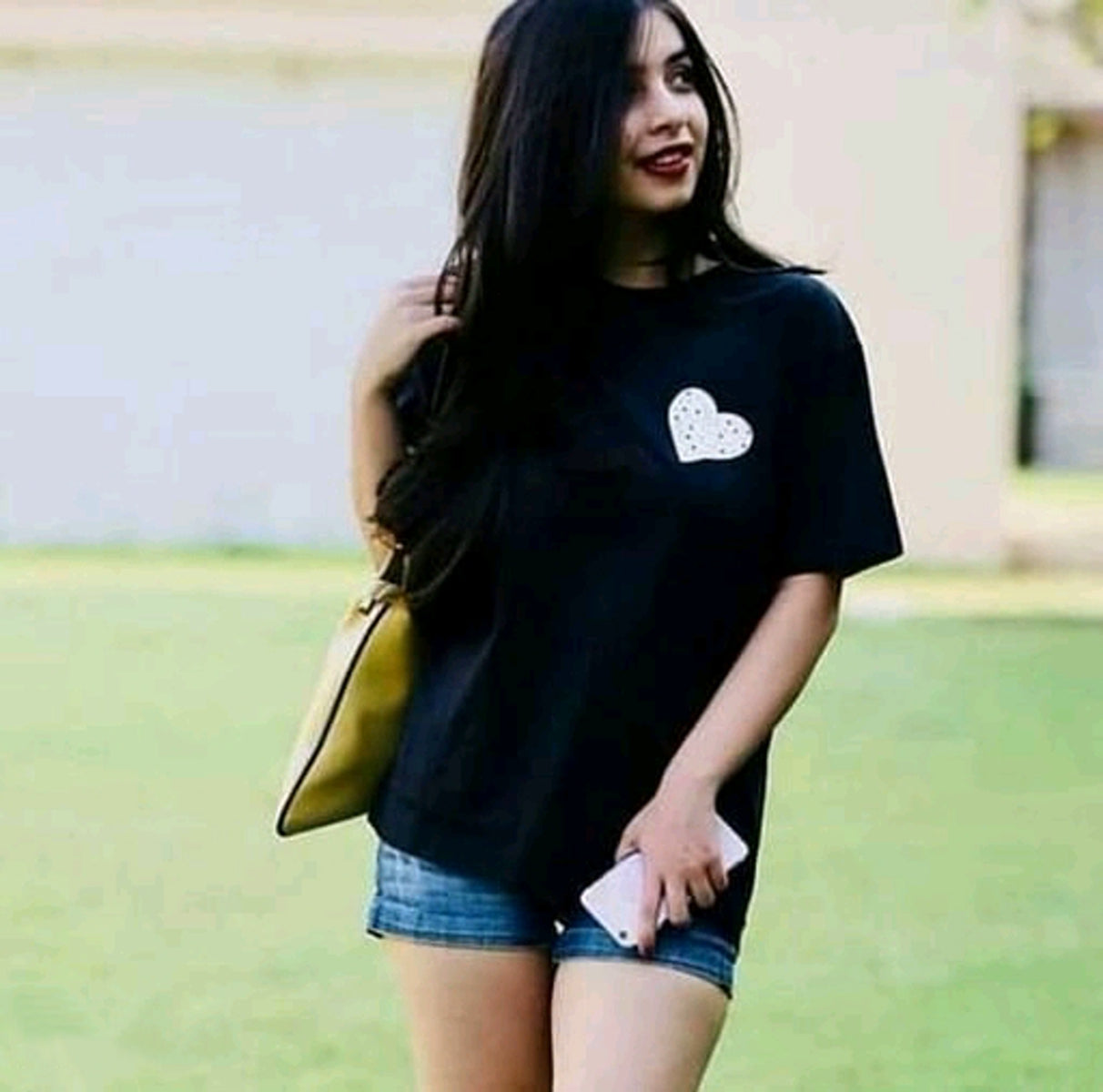 Women Black & White Printed Regular Round Neck T-shirt