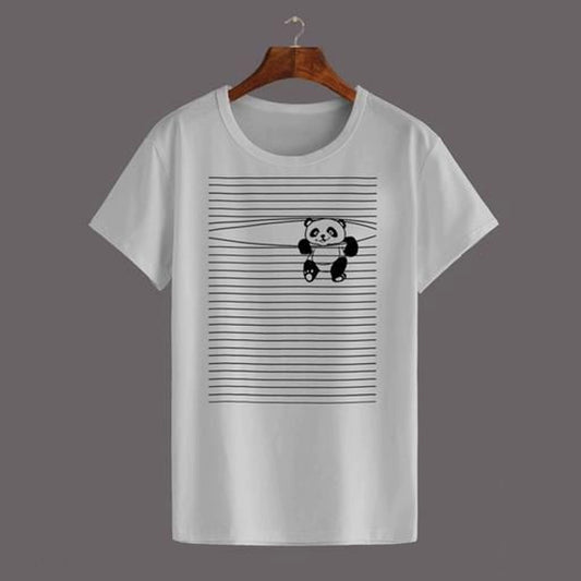 Women White Solid Round Neck T-shirt