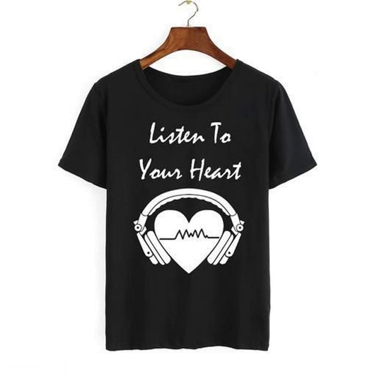 Women Black Solid Round Neck T-shirt