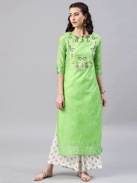 Urban Wardrobe's Parrot Green Smart Office Kurta