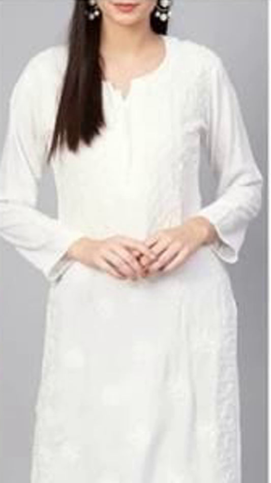 White ChikanKari Embroidered Kurta