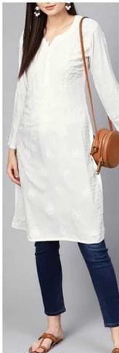 White ChikanKari Embroidered Kurta