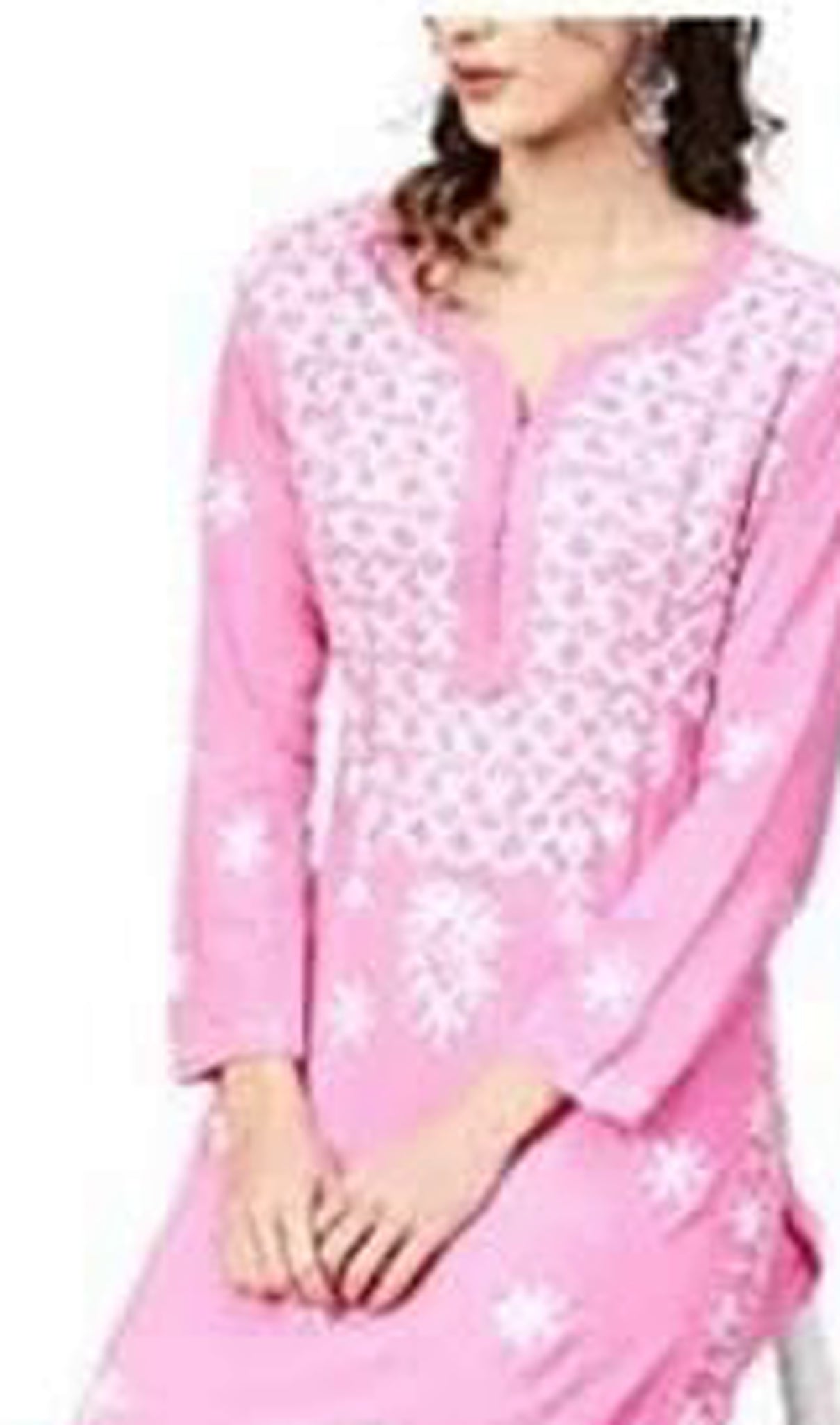 Pink ChikanKari Embroidered Kurta