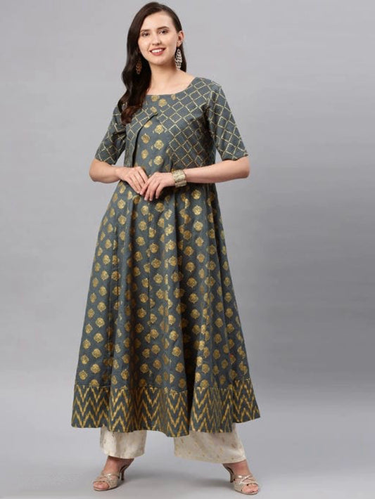 Women's Floral Printed Cotton Kurta