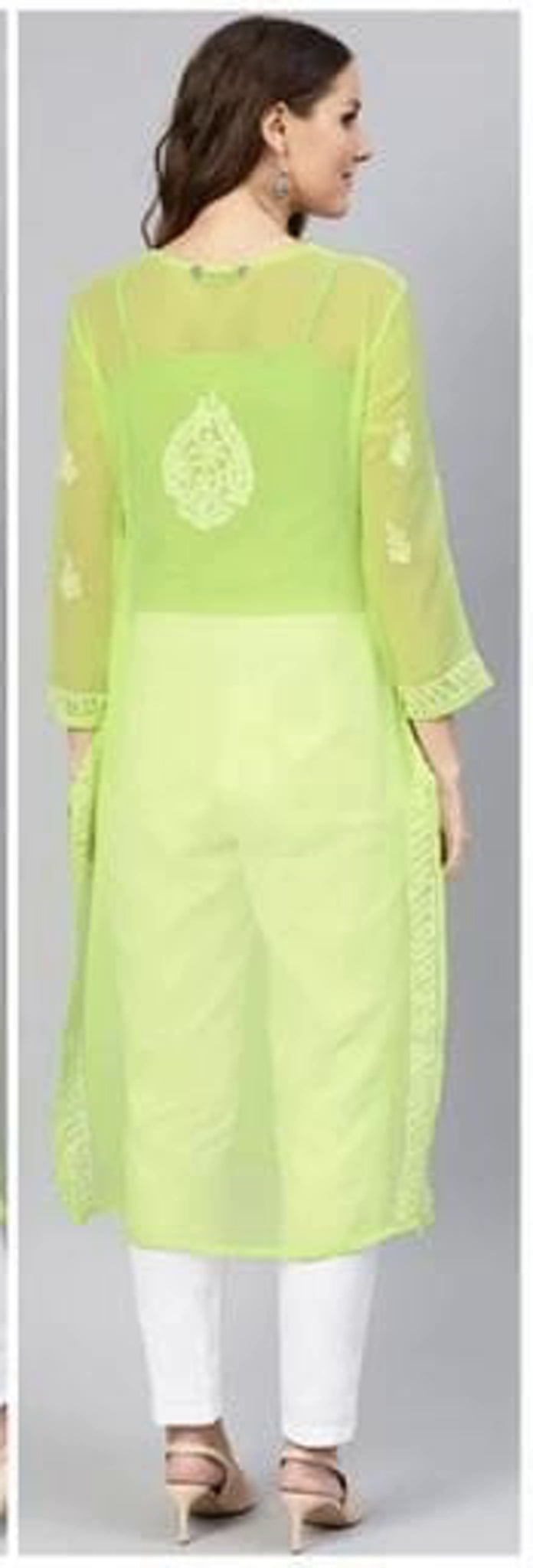 Light Green ChikanKari Embroidered Kurta