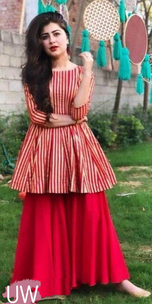 Women's Printed Designer Cotton Sharara Set