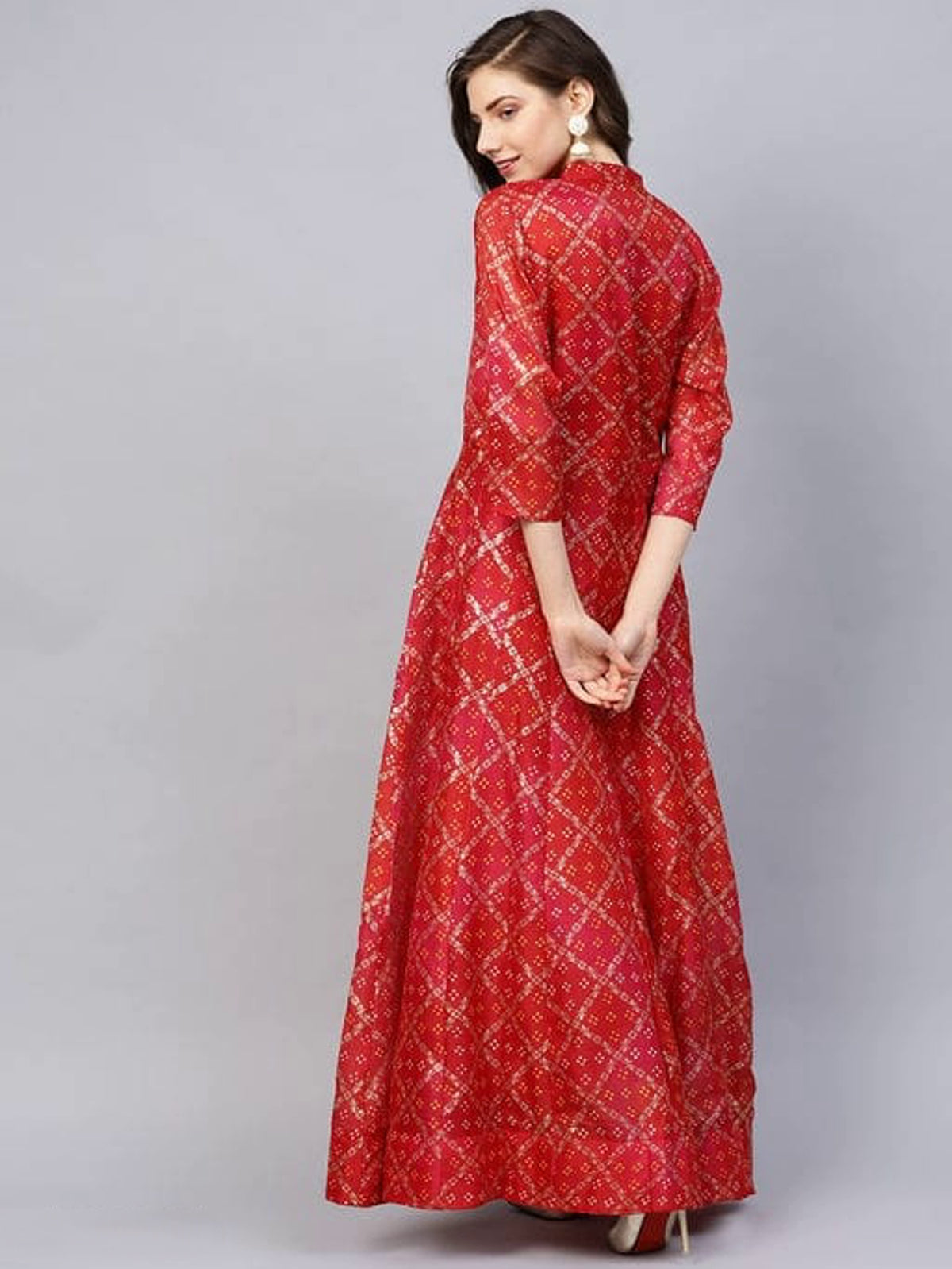 Women's Bandhani Printed Poly Silk Kurta