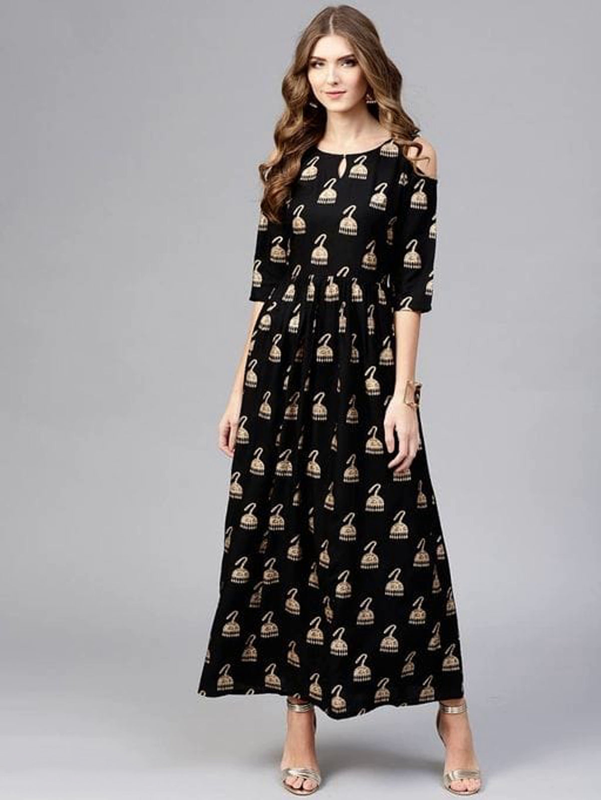 Ever Stylish Woman's Black Cold Shoulder Dress