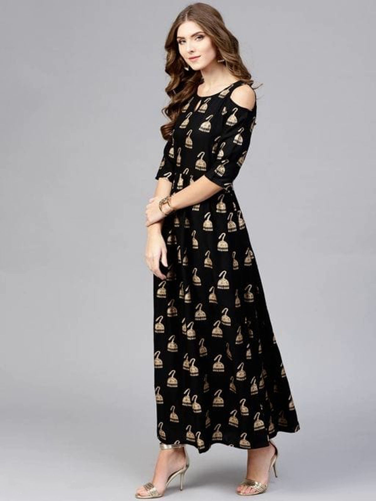 Ever Stylish Woman's Black Cold Shoulder Dress